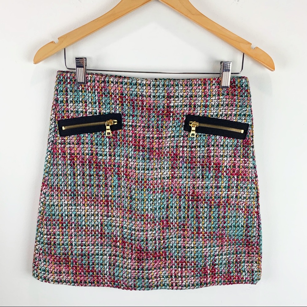 Loft Womens Multicolor Tweed Skirt, Size 2 Petite